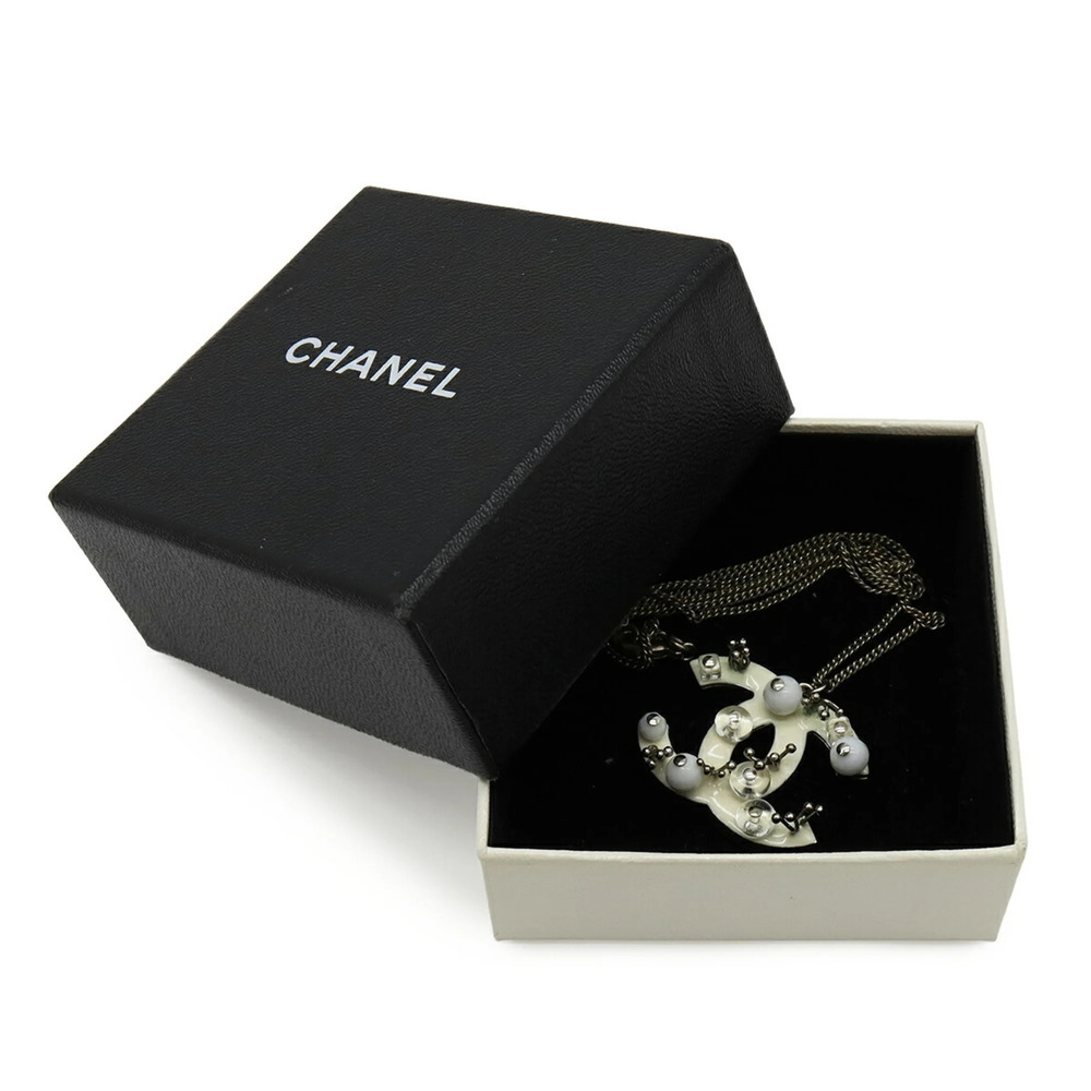 CHANEL White Logo Necklace - Picture 8 of 8